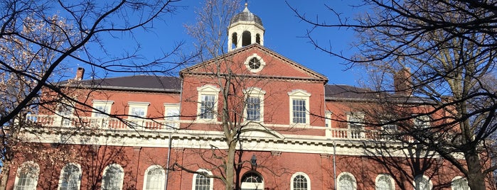 Harvard Hall is one of boston.