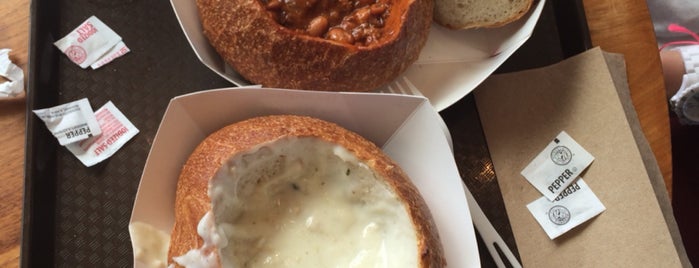 Boudin Bakery Café is one of The 15 Best Places for Clam Chowder in San Francisco.