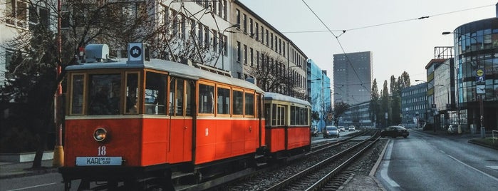 Riazanská (tram, bus) is one of Bratislava MHD Električka 3.