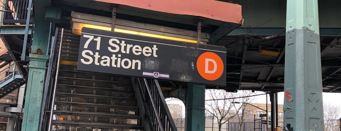 MTA Subway - 71st St (D) is one of NYC Subways B/D/F/M.
