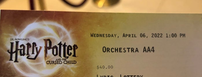 Harry Potter And The Cursed Child is one of สถานที่ที่ Nick ถูกใจ.