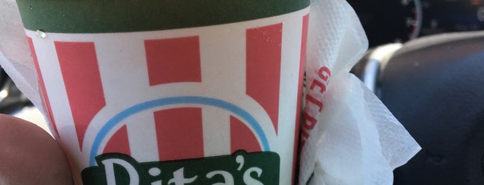 Rita's Italian Ice & Frozen Custard is one of Tempat yang Disukai Erik.