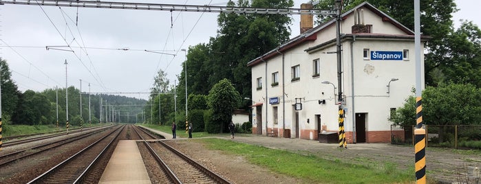Železniční stanice Šlapanov is one of Železniční stanice ČR (R-Š).