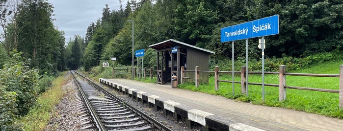 Železniční zastávka Tanvaldský Špičák is one of Jizerskohorská železnice.