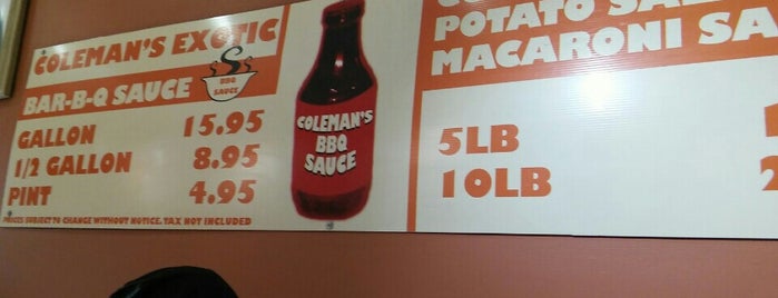 Coleman's BBQ is one of Been there.