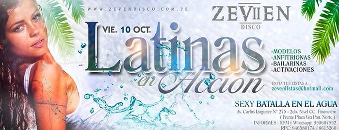 Zeven Bar & Disco is one of Route of the best Parties in Lima.
