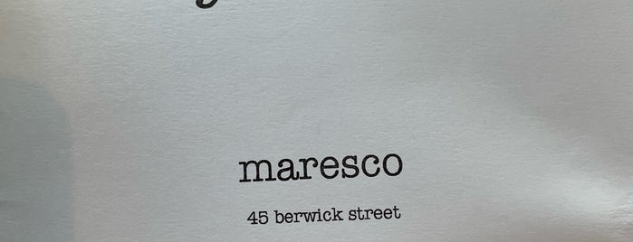 Maresco is one of To Do London: Restaurants.