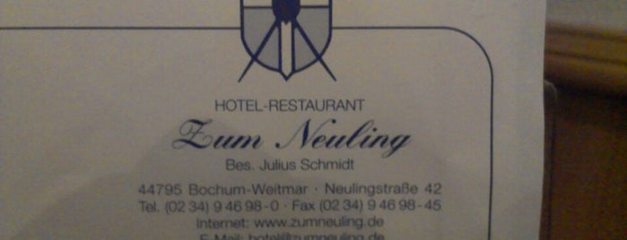 Zum Neuling is one of Noch zu beguckende Gastronomie in NRW - No. 1.