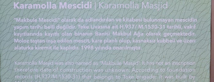 Karamolla Mescidi is one of Best of Antalya.