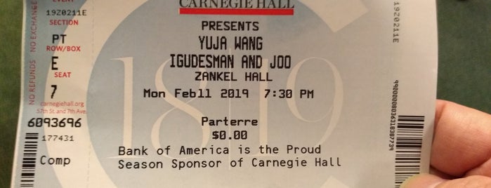 Carnegie Hall is one of Lugares favoritos de Michael.