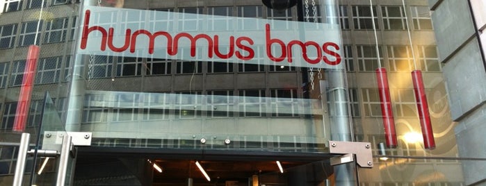 Hummus Bros. is one of London places to eat.