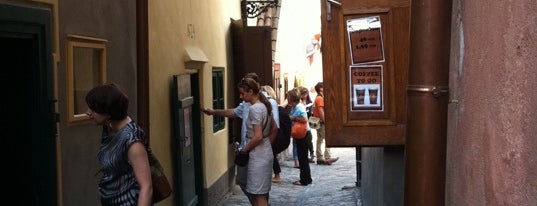 Golden Lane is one of Prague for tourists.