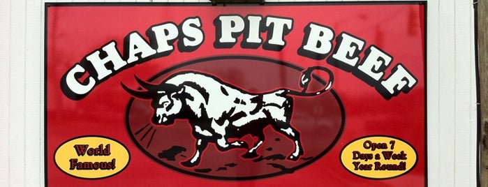 Chaps Pit Beef is one of Locais salvos de Adam.