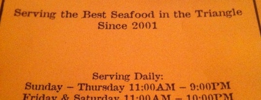 Kemp's Seafood House is one of nc to do list.