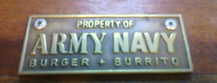 Army Navy Burger + Burrito is one of Chanine Mae’s Liked Places.