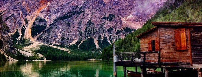 Lago di Braies is one of Dolomites.