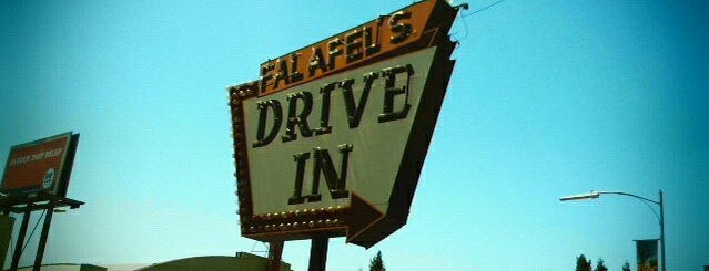 Falafel's Drive-In is one of "Diners, Drive-Ins & Dives" (Part 1, AL - KS).