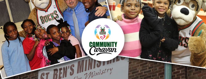 St Benedict the Moor is one of Milwaukee Bucks Community Caravan.