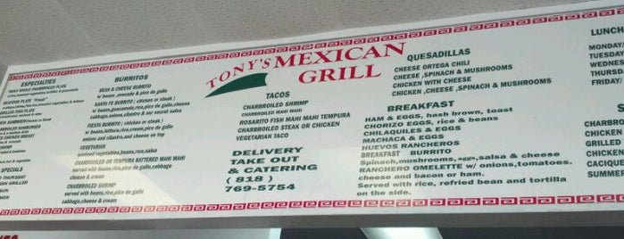 Tony's Mexican Grill is one of The 9 Best Popular Lunch Specials in Sherman Oaks, Los Angeles.