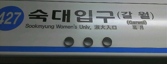 Sookmyung Women's Univ. Stn. is one of 지하철4호선(Subway Line 4).
