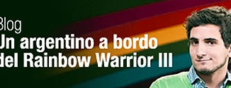 Pablo a bordo del Rainbow Warrior III
