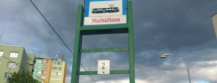 Macháčkova (tram) is one of Plzeňské tramvajové zastávky.