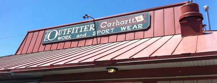 The Outfitter Work and Sport Wear is one of Used to Be a Pizza Hut.