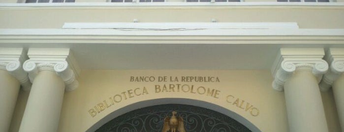 Biblioteca Bartolome Calvo is one of Cartagena De India's Badge.