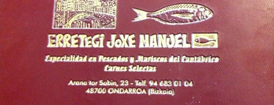 Erretegia Jose Manuel is one of Ver y comer en el País Vasco.