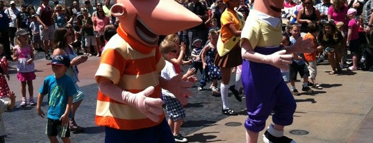 Phineas & Ferb's Rockin' Rollin' Dance Party is one of Disney California Adventure.