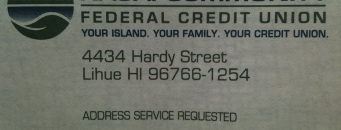 Kaua`i Community Federal Credit Union is one of Places.