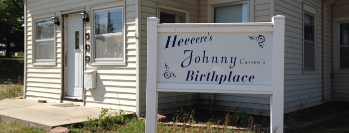 Johnny Carson's Birthplace is one of Iowa.