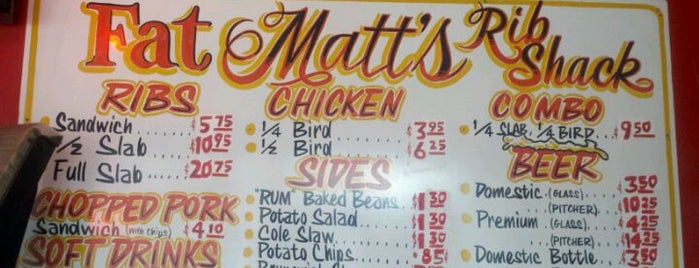 Fat Matt's Rib Shack is one of Restaurantes probados.