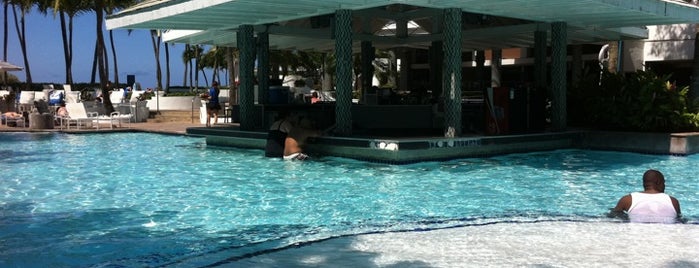 Poolside at Conrad Condado Plaza is one of Tempat yang Disukai Blake.