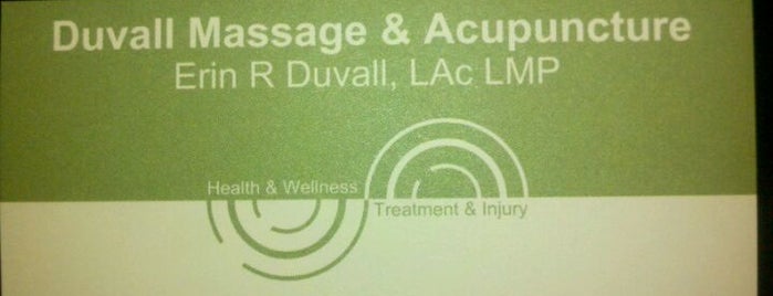 Duvall Massage and Acupuncture is one of Places to try.