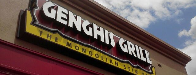Genghis Grill is one of สถานที่ที่บันทึกไว้ของ Kimmie.