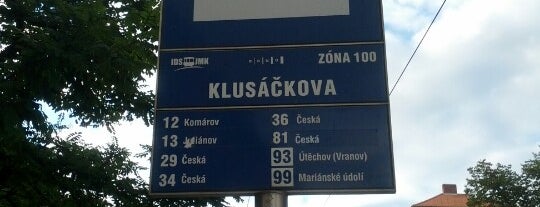 Klusáčkova (bus, tram) is one of Lugares favoritos de David.