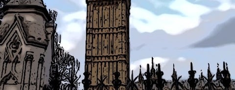 Elizabeth Tower (Big Ben) is one of Hand Drawn Map of London.