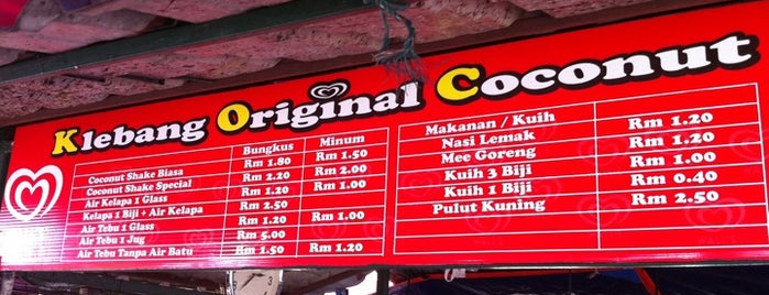 Klebang Original Coconut Milk Shake is one of The 20 best value restaurants in Malacca, Malaysia.