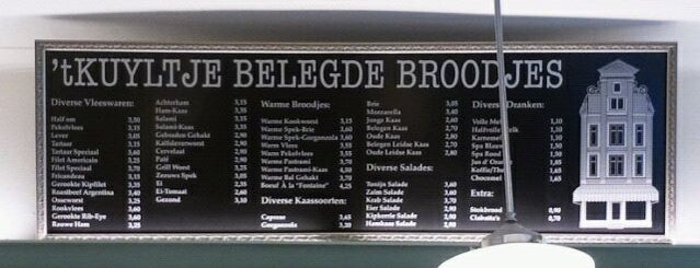 't Kuyltje Belegde Broodjes is one of Toppers.