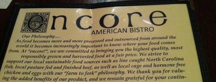 Encore American Bistro is one of Always good.