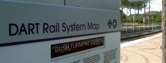 Bush Turnpike Station (DART Rail) is one of DART Red Line.