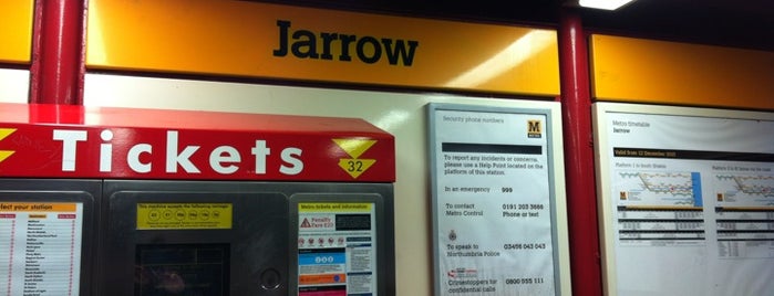 Jarrow Metro Station is one of Railway stations visited.