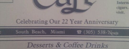 News Cafe is one of A Weekend in Miami.