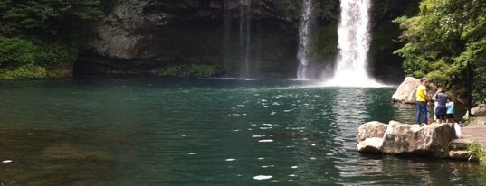 Cheonjiyeon Waterfall is one of 제주도투어.