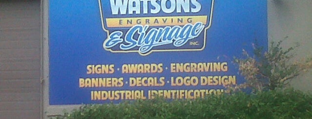 Watson's Engraving & Signage is one of สถานที่ที่ Capt. John ถูกใจ.