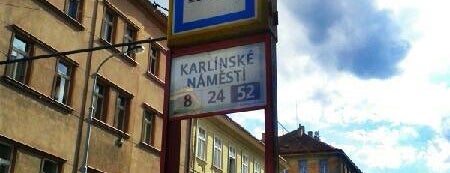 Karlínské náměstí (tram) is one of Tramvajové zastávky v Praze (díl první).