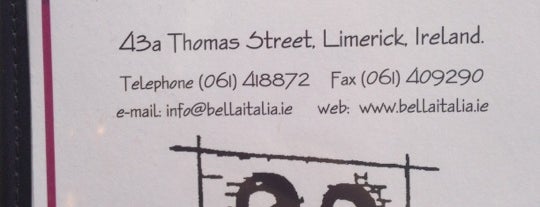 Bella Italia is one of Limerick.