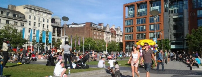 Piccadilly Gardens is one of MCR.