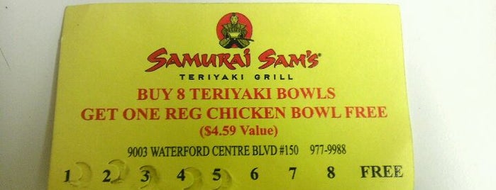 Samurai Sam's Teriyaki Grill is one of I am hungry....
